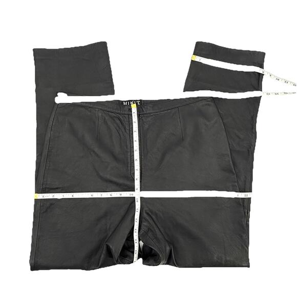 Mixit Genuine Leather Pants High Rise Waist Black Lined Womens Plus Size 16 Club - Picture 8 of 9